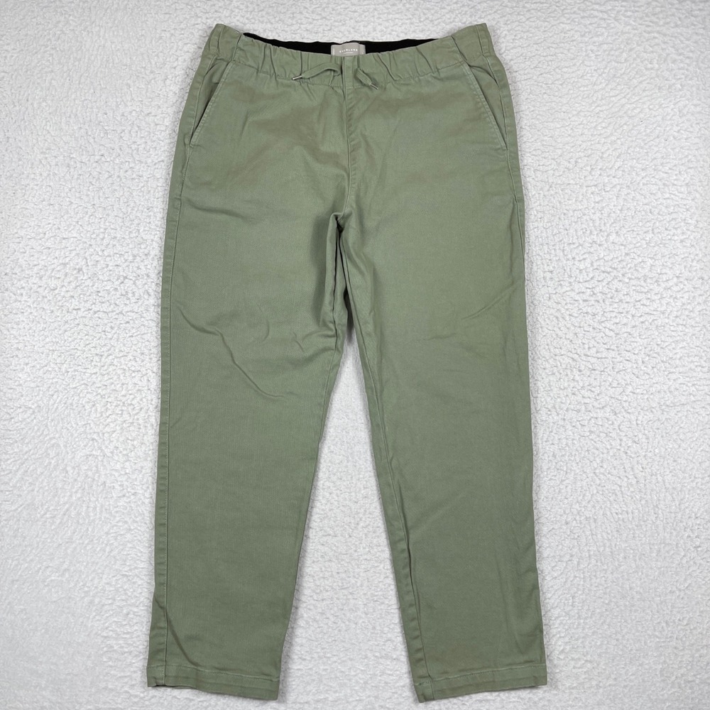 Everlane Pull On Pants Mens Large Olive Green Organic Easy Pant Stretch Tapered - Picture 1 of 9